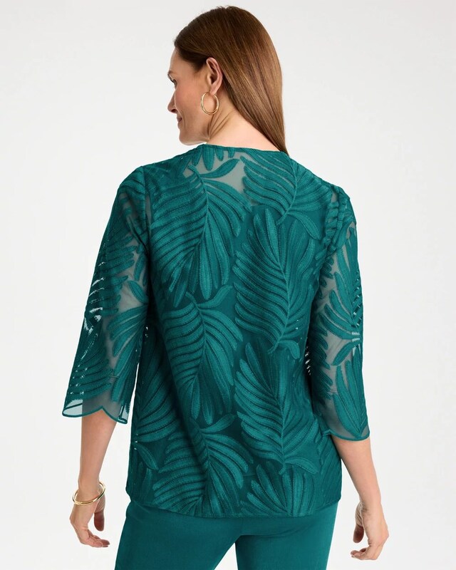 Travelers Collection Palm Frond Sheer Jacket - image 3